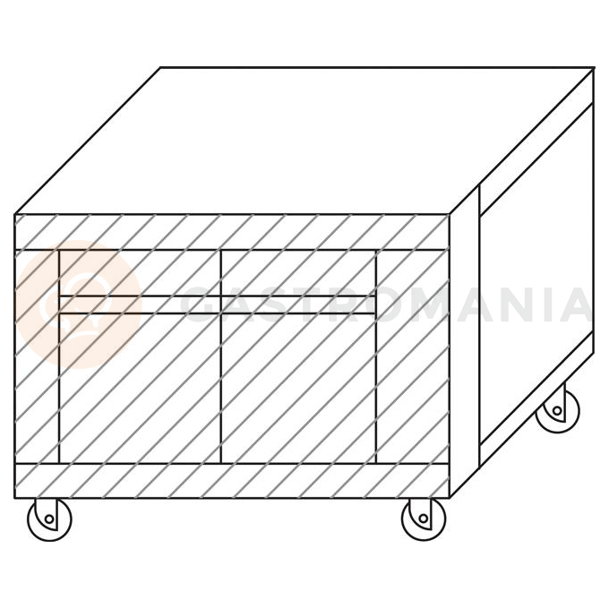 Podstavec pod kynáreň so zvlhčením k peci P120 H=800 mm | MORETTI FORNI, MFP120CSLHUM80