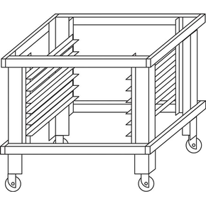 Podstavec so vsuvmi na kolieskach k peci P120 A H=950 mm | MORETTI FORNI, MFP120ASP95