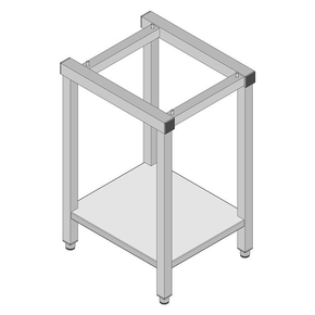 Podstavec s policou a nastaviteľnými nôžkami, pod Turbopec ORACLE, z nerezovej ocele, 480x560x850 mm | LAINOX, OSR85