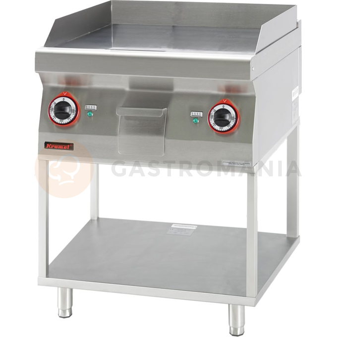 Grilovacia doska hladká 600 mm 8 kW na podstavci | KROMET, 700.PBE-600G.T