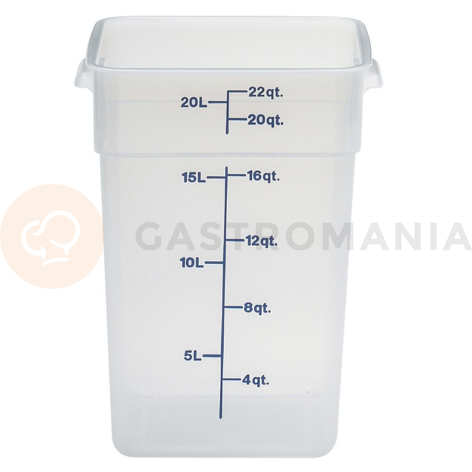 Priehľadná polypropylénová nádoba 20, 8 l | CAMBRO, CAMSQUARE