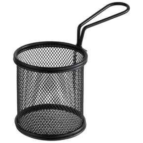 Čierny košík na hranolky s priemerom 9 cm | APS, Snackholder