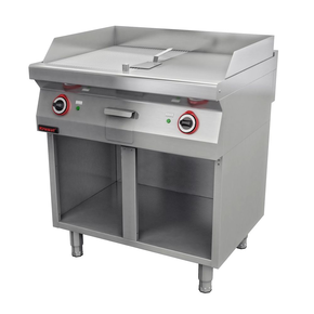 Grilovacia doska 1/2hl. + 1/2 rýh. chrómovaná 800 mm 9,6 kW | KROMET, 700.PBE-800GR