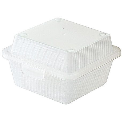 Opakovane použiteľný box na hamburgery, biely | CONTACTO, 1105/120