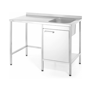 Stôl s drezom a miestom pre umývačku/mrazničku, 1200x650x(H)900 mm | BARMATIC, Oxygen