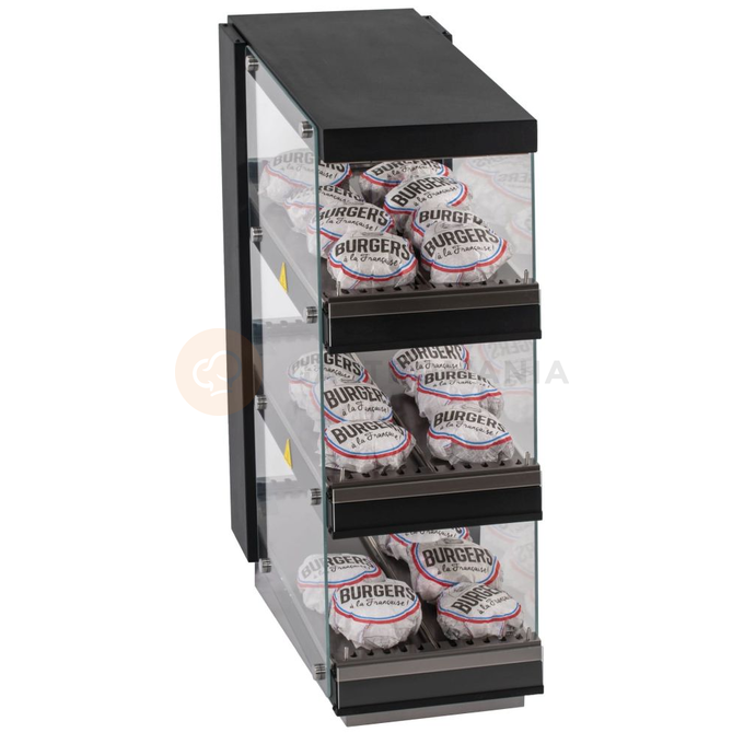 Ohrievač na hamburgery, ohrevná vitrína, tri police, 1,29 kW, 350x739x952 mm | RESTO QUALITY, RQBIN353