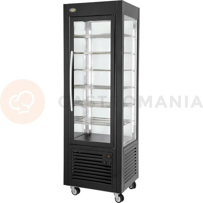 Cukrárska chladiaca vitrína, osvetlenie LED, čierna 360 l | ROLLER GRILL, 777451