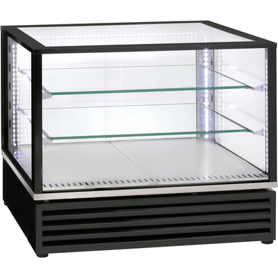 Cukrárska chladiaca vitrína, nástolná čierna, osvetlenie LED, 170 l | ROLLER GRILL, 777470