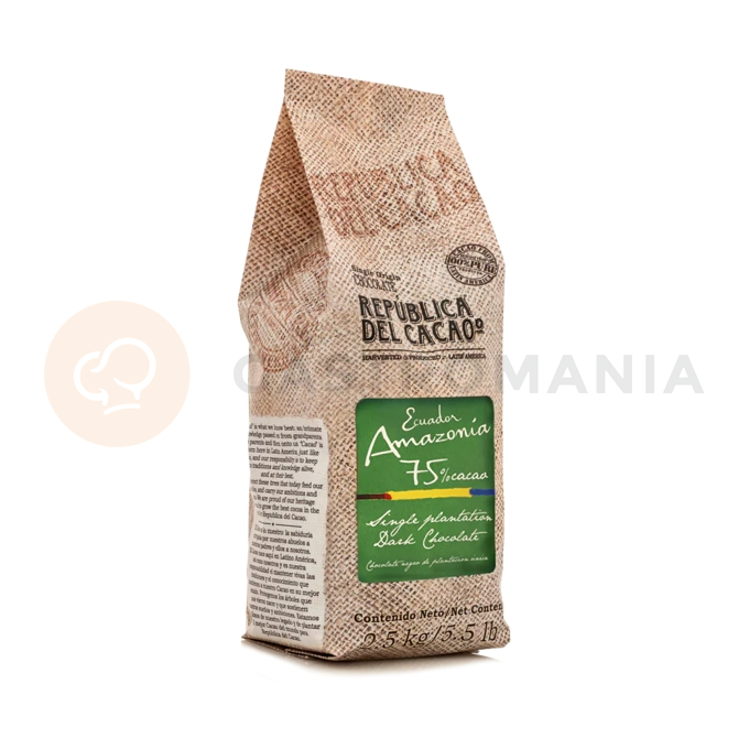 Horká čokoláda 75% Ecuador Amazonia 2,5 kg | REPUBLICA DEL CACAO, 20048-25