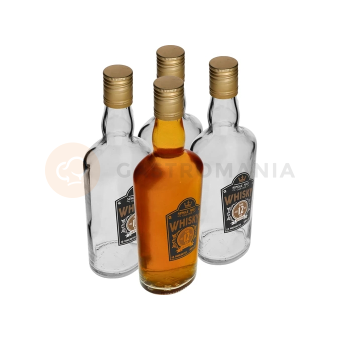 Fľaša 500 ml s uzáverom aj potlačou 2-farebná Whisky - 4 ks. | BROWIN, 631724