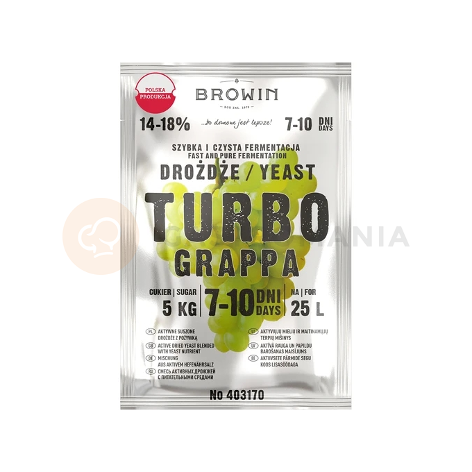 Liehovarnícke kvasnice Turbo Grappa 7-10 dní, 120 g | BROWIN, 403170