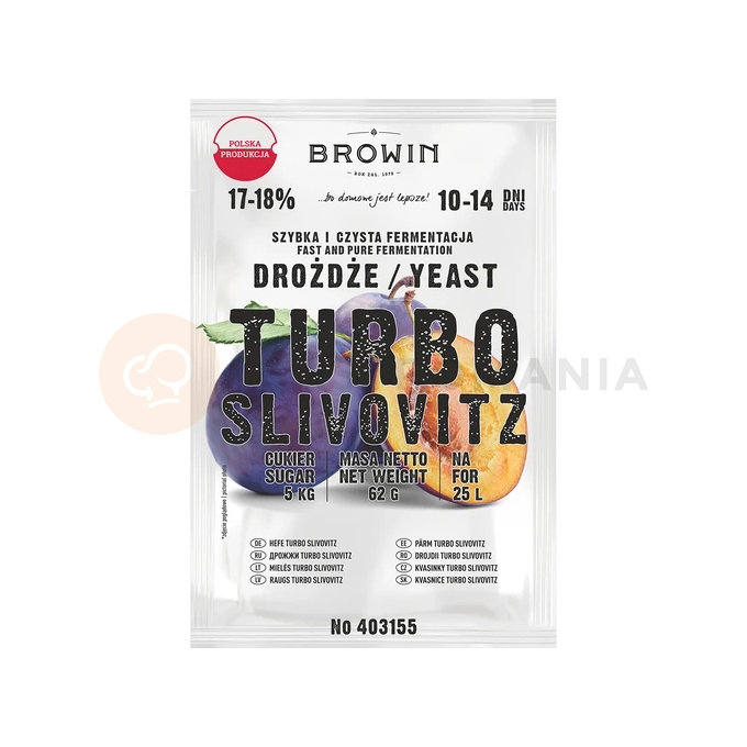 Liehovarnícke kvasnice Turbo Slivovitz, 62 g | BROWIN, 403155