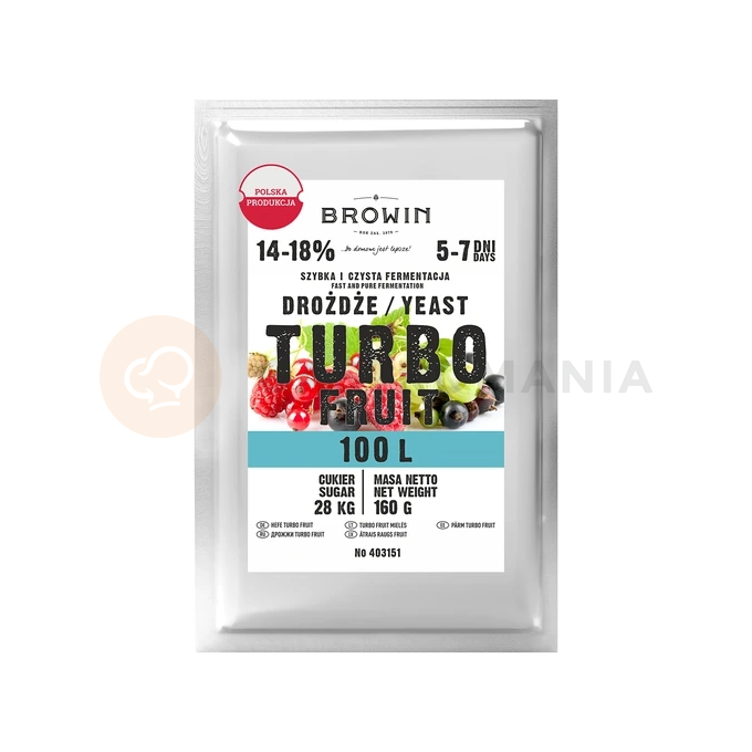 Vínne kvasnice Turbo Fruit 5-7 dní, 160 g | BROWIN, 403151