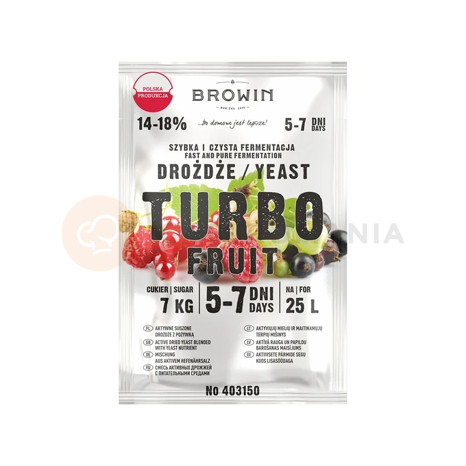 Vínne kvasnice Turbo Fruit 5-7 dní, 40 g | BROWIN, 403150