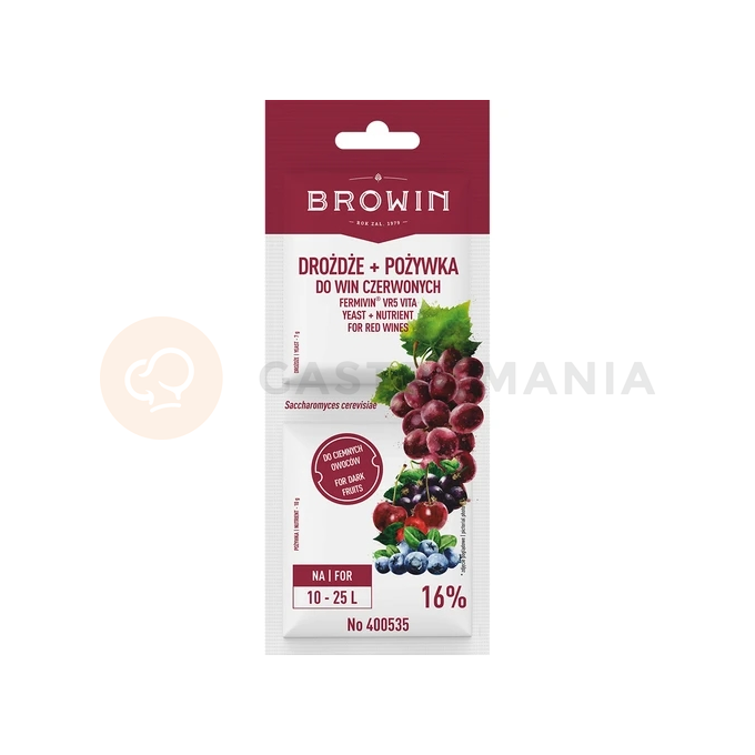 Kvasnice so živinami pre červené vína, 17 g | BROWIN, 400535