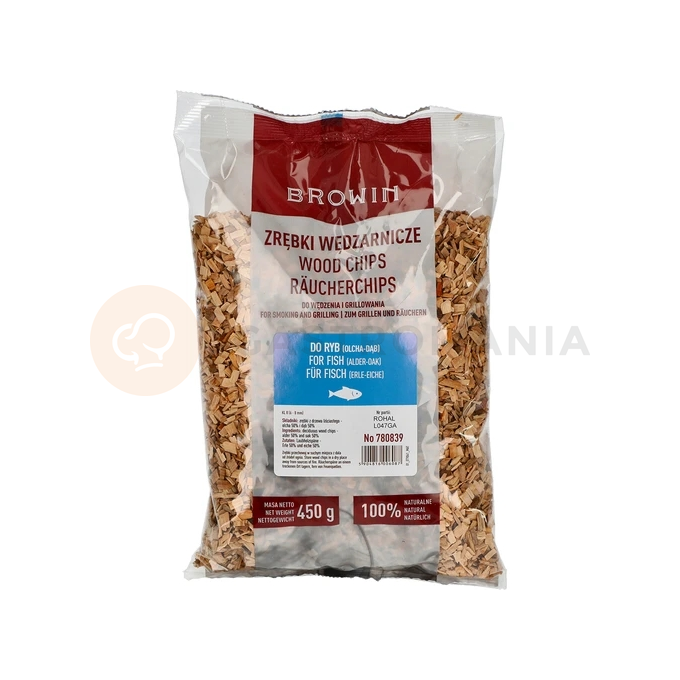 Štiepky na údenie/grilovanie rýb, 50% dub + 50% jelša, 450 g, kl. 8 | BROWIN, 780839