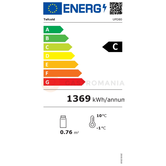 Mała witryna chłodnicza nablatowa | TEFCOLD, UPD 80 BLACK