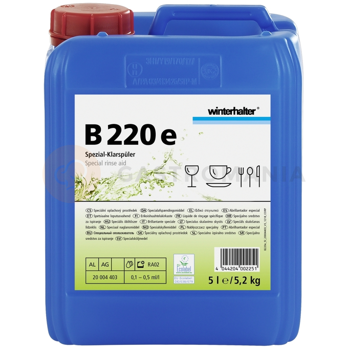 Ekologický oplachovací prostriedok, 5 l | WINTERHALTER, B 220 E