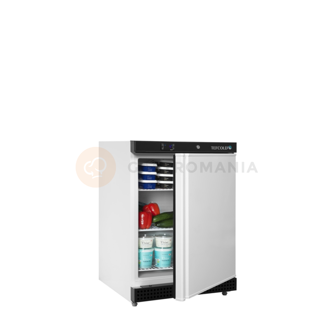 Jednodverová chladiaca skriňa s plnými dverami, farba biela | TEFCOLD, UR 200