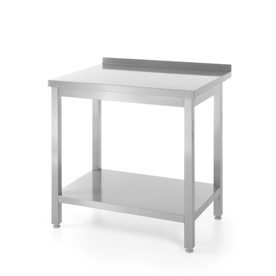 Nerezový pracovný stôl, prístenný s policou - montovaný, 1000x600x850 mm | HENDI, Bistro Line