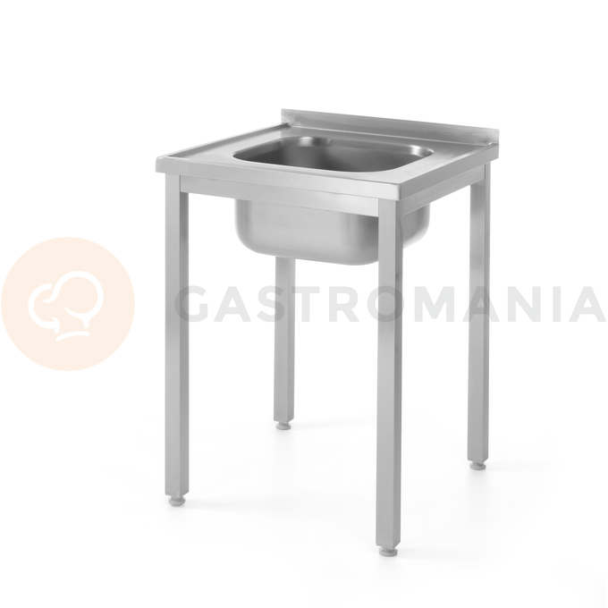 Nerezový stôl s jedným drezom - montovaný, 600x600x850 mm | HENDI, Bistro Line