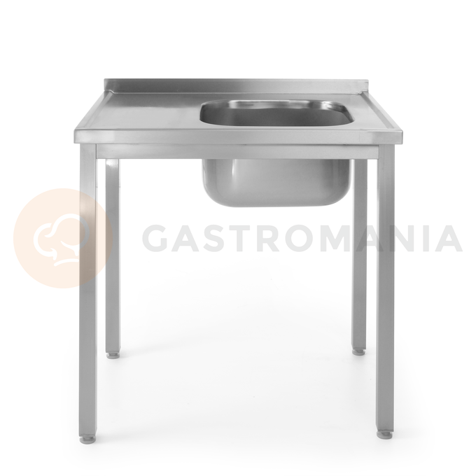 Nerezový stôl s jedným drezom - vpravo montovaný, 1000x600x850 mm | HENDI, Bistro Line