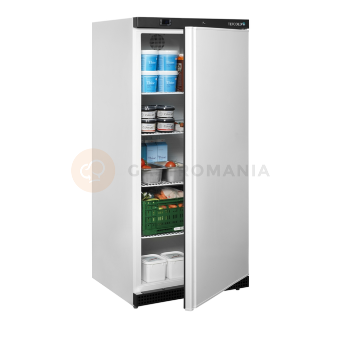 Jednodverová chladiaca skriňa s plnými dverami, farba biela | TEFCOLD, UR 550