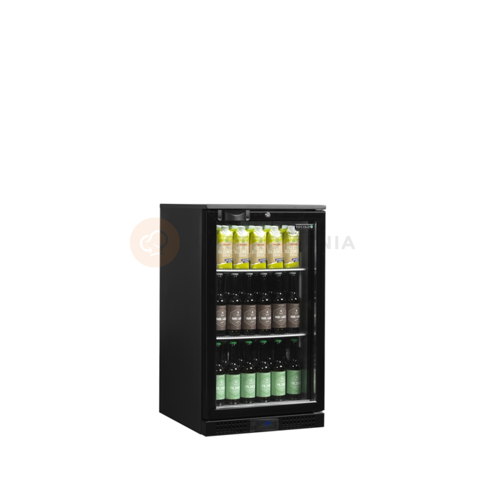 Minibar presklené krídlové dvere, čierna | TEFCOLD, DB106H