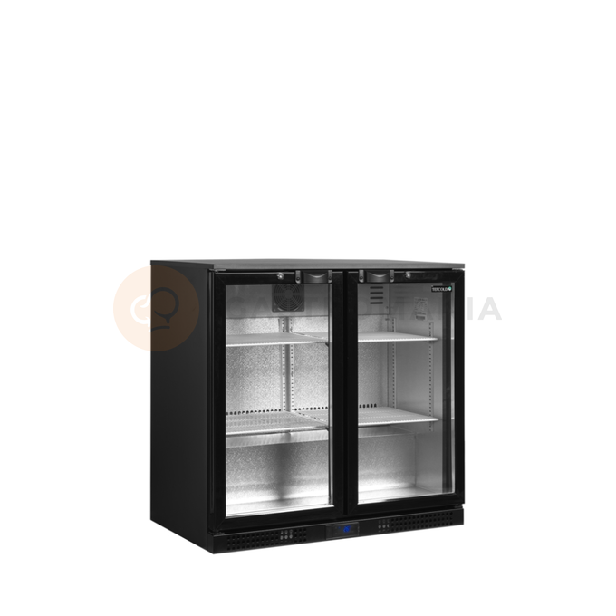 Minibar presklené krídlové dvere, čierna | TEFCOLD, DB201H