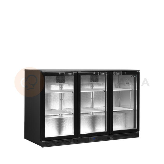 Minibar presklené krídlové dvere, čierna | TEFCOLD, DB301H-3