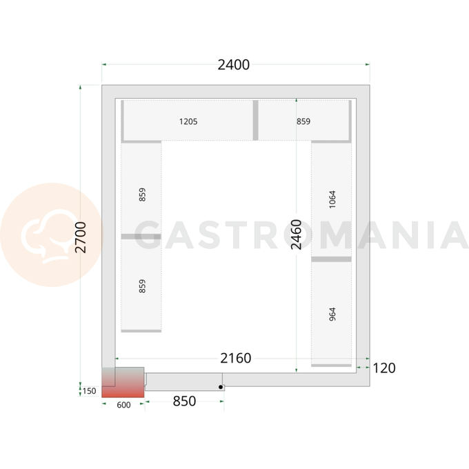 Panely k stavebnicovým boxom 120 mm | TEFCOLD, CR 240x270x220 WD