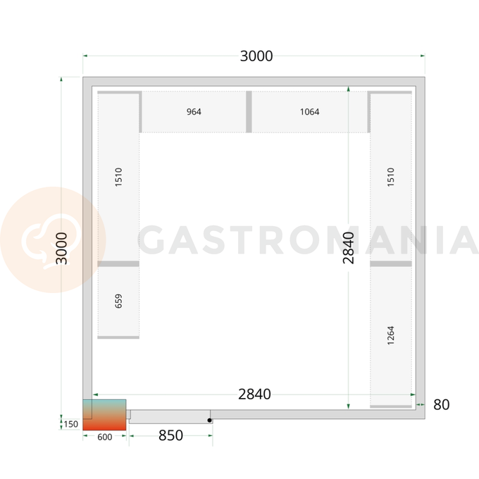 Panely k stavebnicovým boxom 80 mm | TEFCOLD, CR 300x300x220 WD