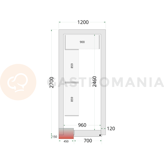 Panely k stavebnicovým boxom s 120 mm izoláciou | TEFCOLD, CR 120x270x220