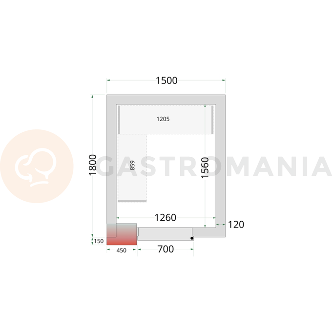 Panely do chladiacej miestnosti s 120 mm izoláciou | TEFCOLD, CR 150x180x220