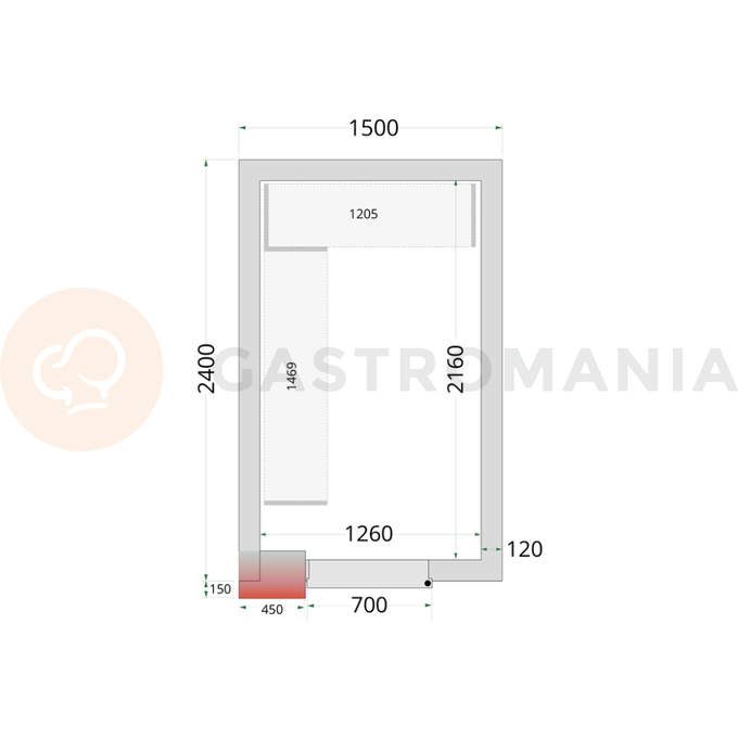 Panely k stavebnicovým boxom s 120 mm izoláciou | TEFCOLD, CR 150x240x220