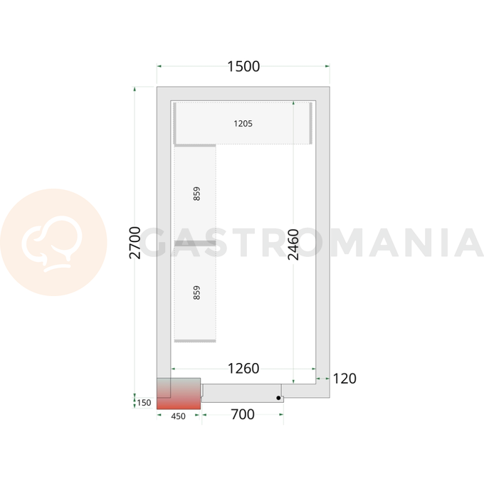 Panely k stavebnicovým boxom s 120 mm izoláciou | TEFCOLD, CR 150x270x220