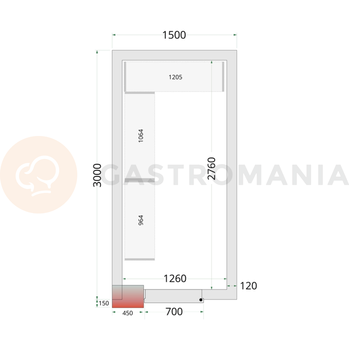 Panely k stavebnicovým boxom s 120 mm izoláciou | TEFCOLD, CR 150x300x220