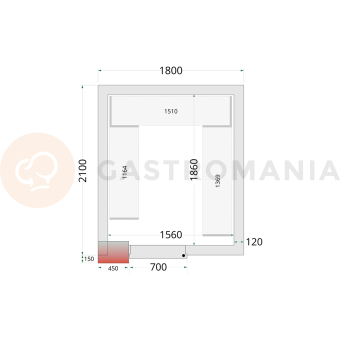 Panely k stavebnicovým boxom s 120 mm izoláciou | TEFCOLD, CR 180x210x220