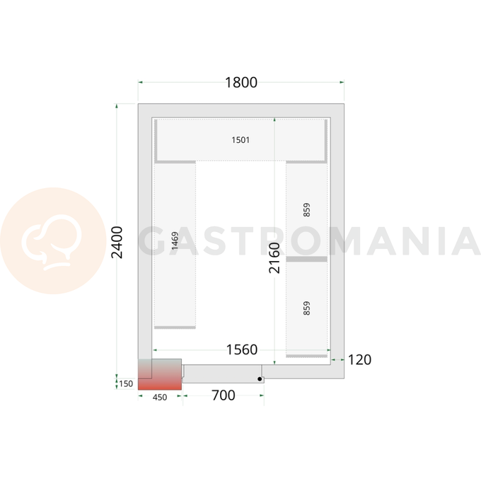 Panely k stavebnicovým boxom s 120 mm izoláciou | TEFCOLD, CR 180x240x220