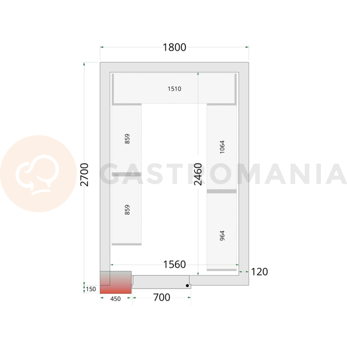 Panely k stavebnicovým boxom s 120 mm izoláciou | TEFCOLD, CR 180x270x220