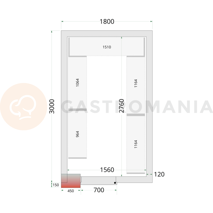 Panely k stavebnicovým boxom s 120 mm izoláciou | TEFCOLD, CR 180x300x220