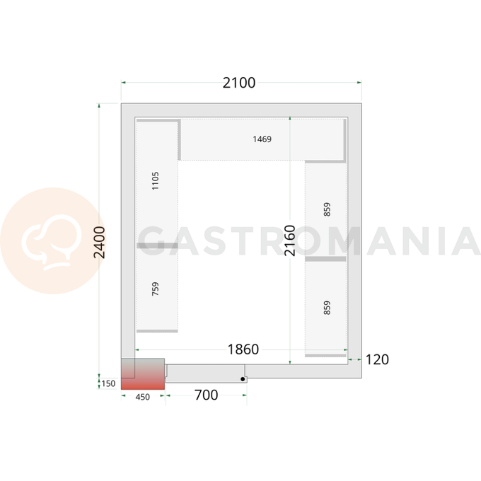 Panely k stavebnicovým boxom s 120 mm izoláciou | TEFCOLD, CR 210x240x220