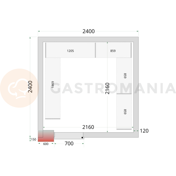 Panely k stavebnicovým boxom s 120 mm izoláciou | TEFCOLD, CR 240x240x220