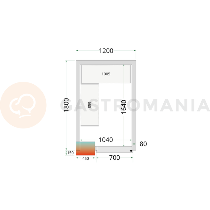 Panely k stavebnicovým boxom s 80 mm izoláciou | TEFCOLD, CR 120x180x220