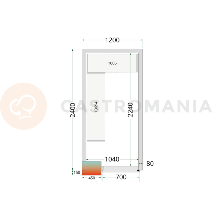 Panely k stavebnicovým boxom s 80 mm izoláciou | TEFCOLD, CR 120x240x220