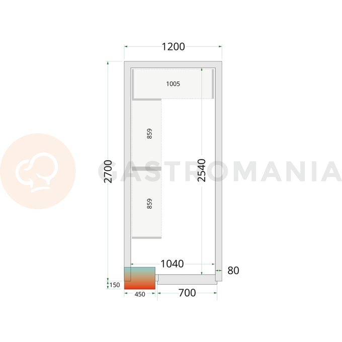 Panely k stavebnicovým boxom s 80 mm izoláciou | TEFCOLD, CR 120x270x220