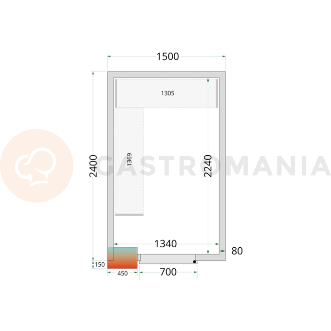 Panely k stavebnicovým boxom s 80 mm izoláciou | TEFCOLD, CR 150x240x220