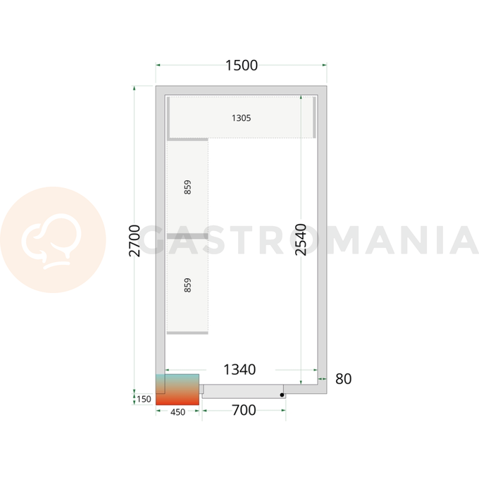 Panely k stavebnicovým boxom s 80 mm izoláciou | TEFCOLD, CR 150x270x220