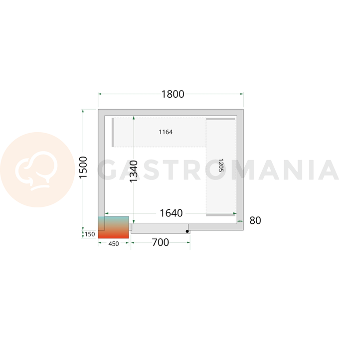 Panely k stavebnicovým boxom s 80 mm izoláciou | TEFCOLD, CR 180x150x220