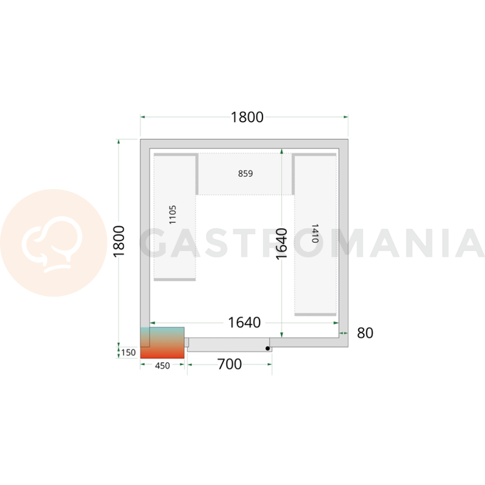 Panely k stavebnicovým boxom s 80 mm izoláciou | TEFCOLD, CR 180x180x220